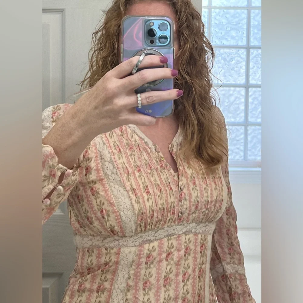 Love Shack Fancy Pirelle dress in frosted petal pink. Size 8. - Picture 3 of 11